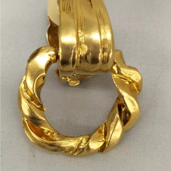 Vintage Yves Saint Laurent gold hoop earrings - Picture 9 of 13